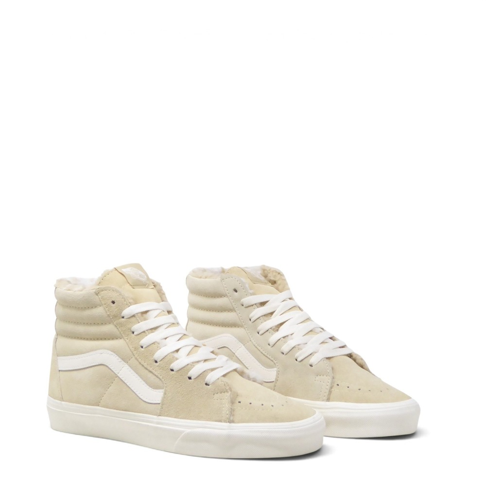 NEW Vans Womens Sk8-Hi Cozy Hug Suede Sherpa Biscotti Cream Sneakers 10